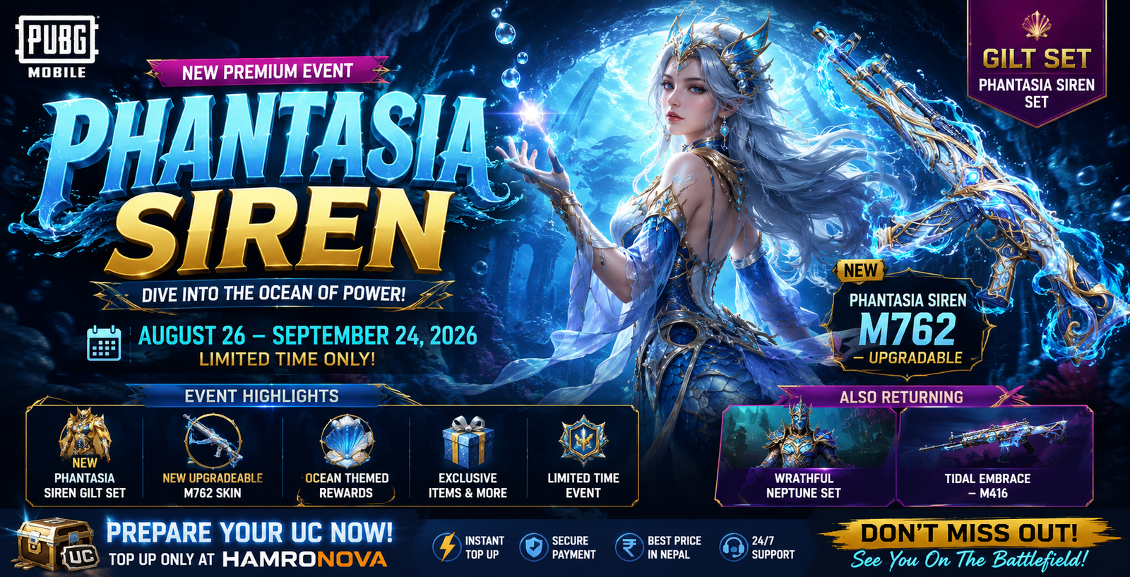 PUBG Mobile Phantasia Siren 2026: Release Date, M762, Rewards & UC Guide