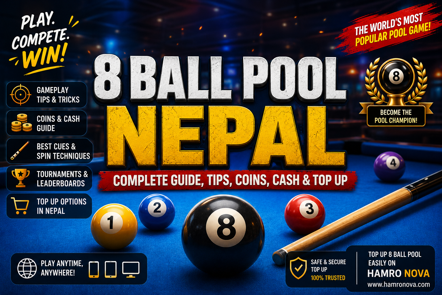 8 Ball Pool Nepal: Complete Guide, Tips, Coins, Cash & Top Up